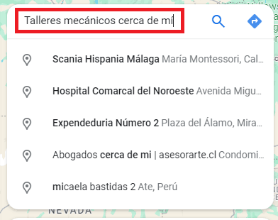 Ingresa la búsqueda con la frase “Taller mecánicos cerca de mí”