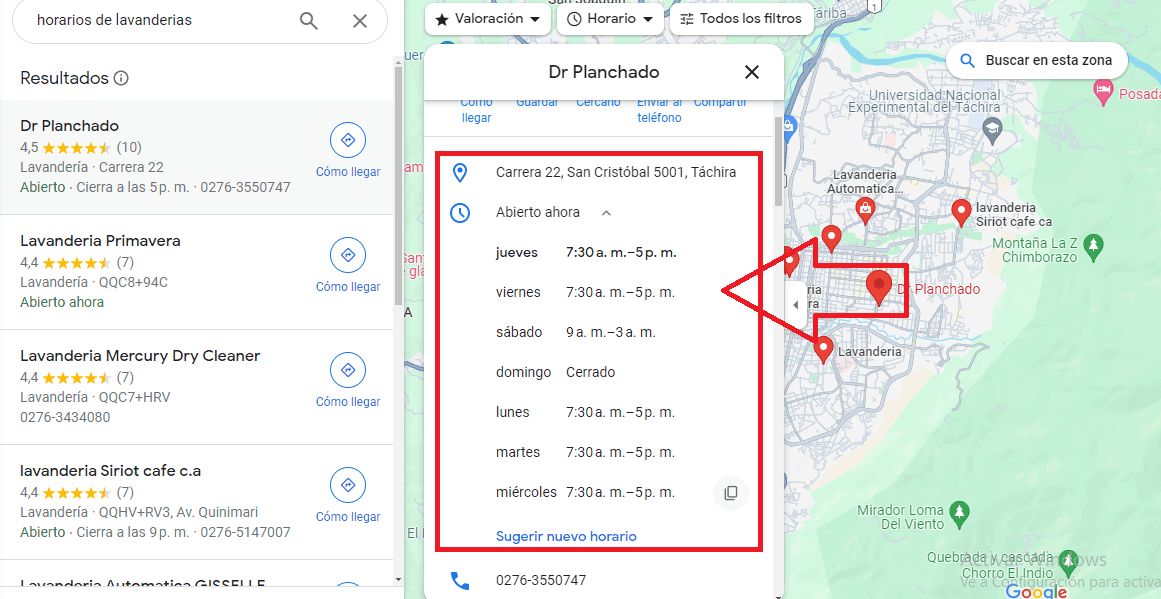 ¿Cómo saber el horario de lavanderías cerca de mi ubicación?
