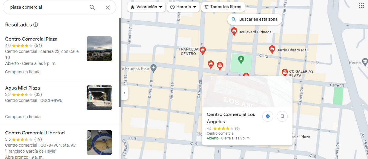 ¿Cómo encontrar plaza comercial cerca de mi ubicación?