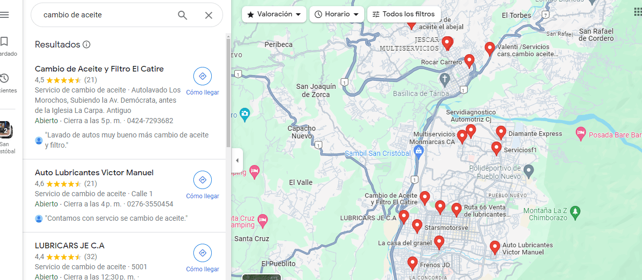 ¿Cómo encontrar lugares para hacer el cambio de aceite cerca de mi ubicación?