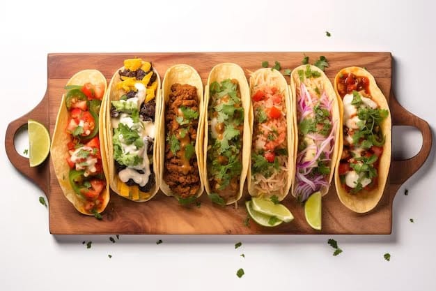 Los tacos más populares en una taquería local