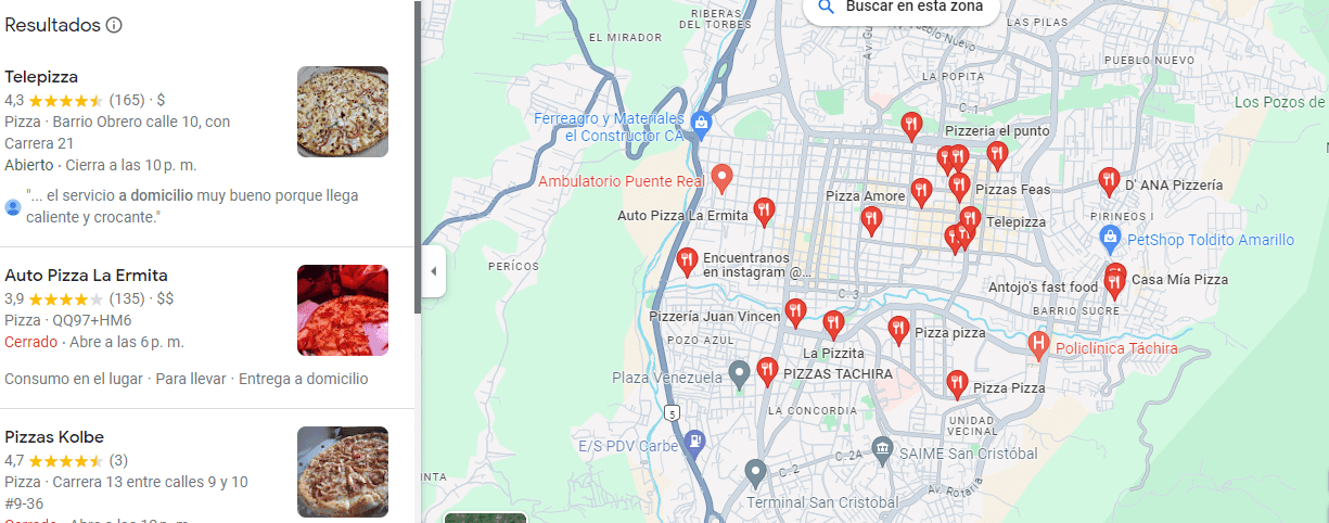 Pasos para encontrar pizza a domicilio cerca de mi ubicación